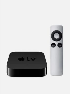 Apple TV Media Streamer in Black with Silver Remote